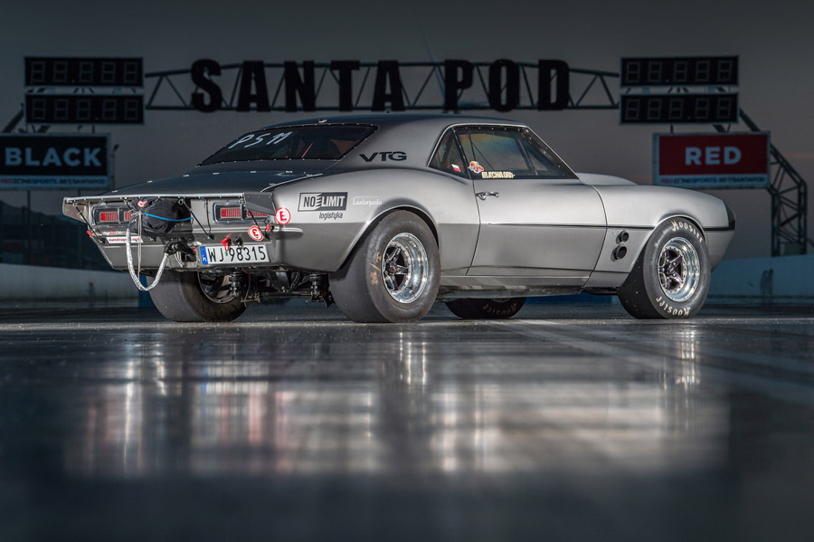 Drag car photographed at santa pod raceway